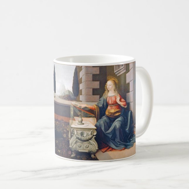 The Annunciation, Leonardo da Vinci, 1472-1473 Kaffemugg (Framsida höger)