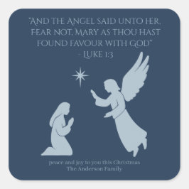 The Annunciation Sticker – Angel Gabriel and Mary Fyrkantigt Klistermärke