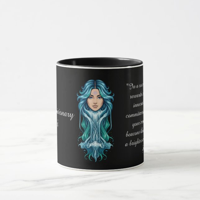 The Aquarius Lady: Luxury Two-Tone Mug Mugg (Center)