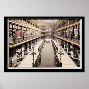 The Arcade i Cleveland omkring 1900 Poster