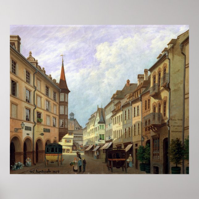The Arcades, Grand Rue, Colmar, 1876 Poster (Framsidan)
