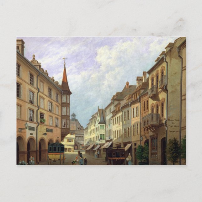The Arcades, Grand Rue, Colmar, 1876 Vykort (Framsida)