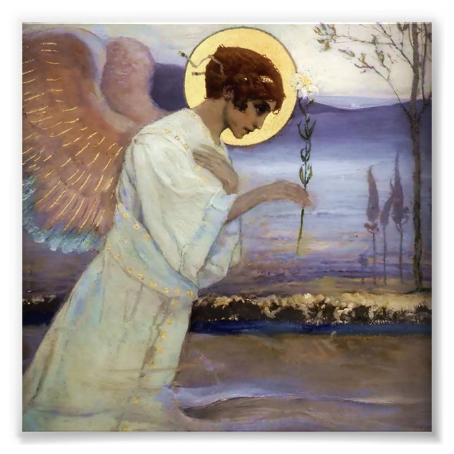 “The Archangel Gabriel ” by Mikhail Nesterov Fototryck (Framsidan)