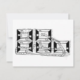 The Architecture of Connection Linocut OSA Kort