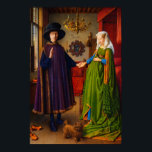The Arnolfini Portrait by Jan van Eyck Poster<br><div class="desc">The Arnolfini Portrait by Jan van Eyck is one of the most celebrated masterpieces of Northern Renaissance art. Painted in 1434, this extraordinary work is admired for its remarkable detail, luminous color, and rich symbolism. From the elegant clothing and carefully rendered interior to the famous convex mirror at the center...</div>