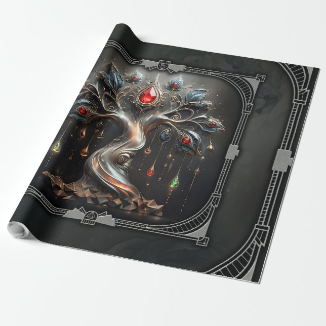  The Art Deco Tree of Life design Presentpapper (Utrullad)