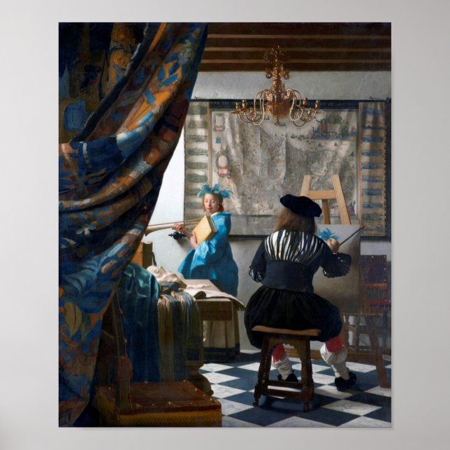 The Art of Painting, Johannes Vermeer, 1666-1667 Poster (Framsidan)