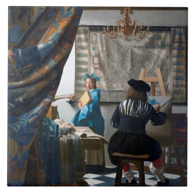 The Art of Painting, Johannes Vermeer Kakelplatta (Framsidan)