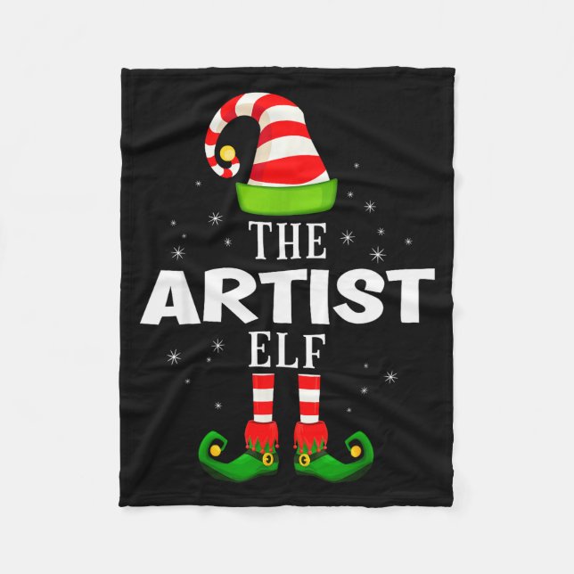 The Artist Elf Christmas Pjs Matching Pajama  Fleecefilt (Framsidan)