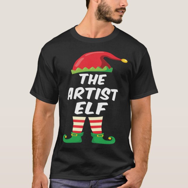 The Artist Elf Family Matching Funny Christmas Cos T Shirt (Framsida)