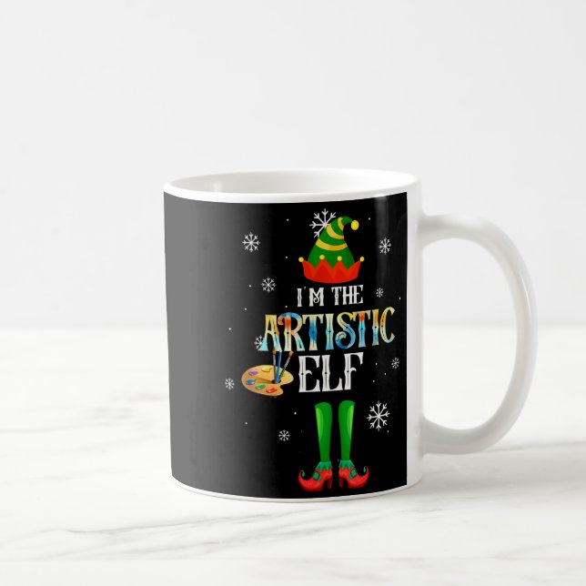 The Artistic Elf Squad Elf Family Christmas Pajama Kaffemugg (Höger)