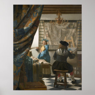 The Artist's Studio, c.1665-66 (olja på arbetsyta) Poster