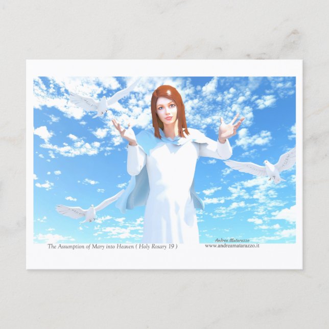 The Assumption of Mary into Heaven Vykort (Framsida)