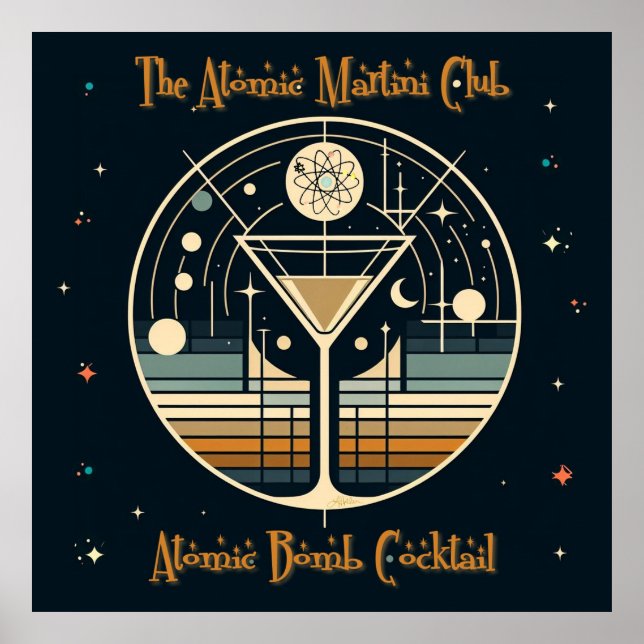 The Atomic Martini Club Atomic Bomb Cocktail övers Poster (Framsidan)
