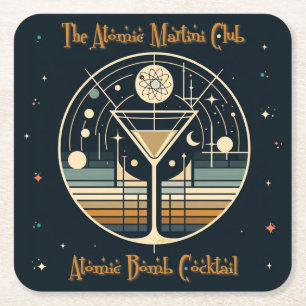 The Atomic Martini Club Atomic Bomb Cocktail övers Underlägg Papper Kvadrat