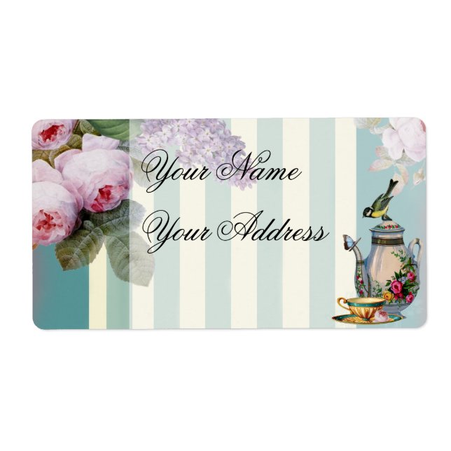 Thé au Petit Trianon med tekanna och kopp Fraktsedel (Framsidan)