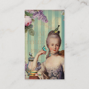 Thé au Petit Trianon om elfenben med ro och lilac Visitkort