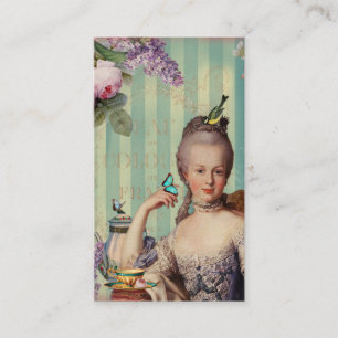 Thé au Petit Trianon om elfenben med tekanna Visitkort
