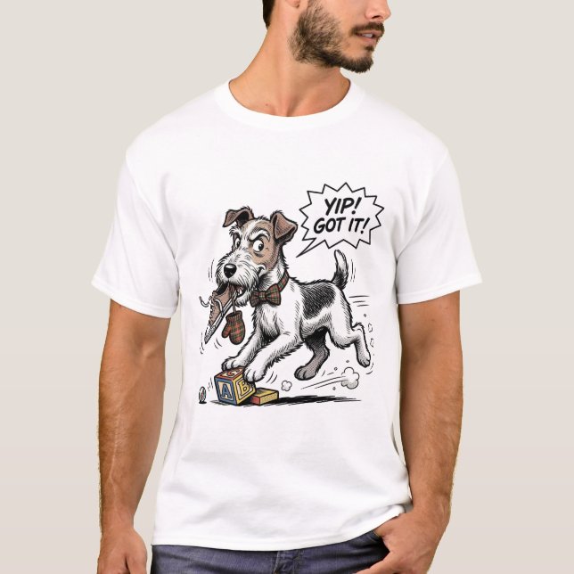 The Audacious Wire: Funny Fox Terrier Peekaboo T Shirt (Framsida)