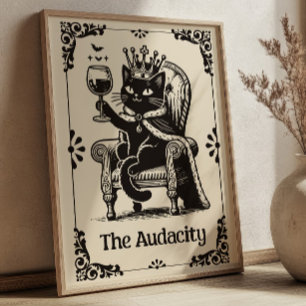 The Audacity Svart Katt Rolig Tarotkortskonst Poster