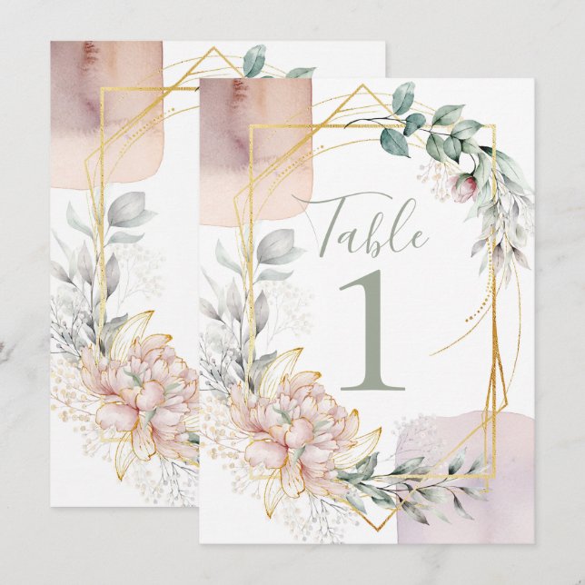 The Aureate Frame Floral Greenery Wedding  Inbjudningar (Fram/baksida)