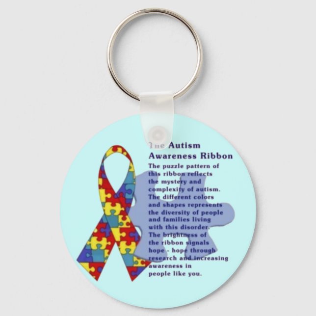 "The Autism Awareness Ribbon" Nyckelring (Framsida)