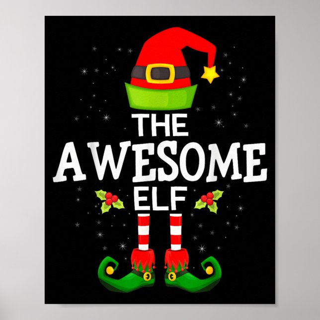 The Awesome Elf Christmas Family Matching Pajama  Poster (Framsidan)