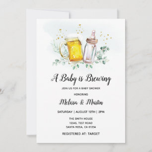 The Baby is Brewing Baby Shower Inbjudningskort