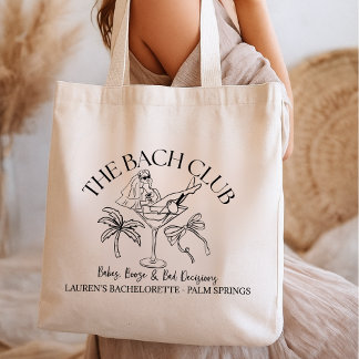 The Bach Club Bachelorette Tote Bag – Palm Trees, Tygkasse