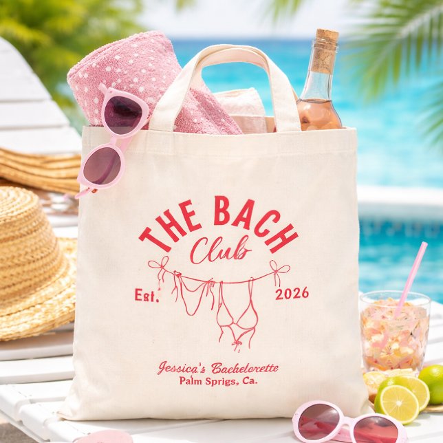 The Bach Club Custom Bachelorette Party Tote Bag  Tygkasse (Skapare uppladdad)