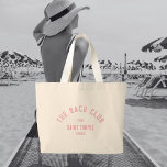 The Bach Club Rosa Anpassad Vapen Bachelorette Jumbo Tygkasse<br><div class="desc">The Bach Club-totes är perfekta för din strandklubb tema bachelorette-fest. Rosa slitna anpassade Bach Club-vapen. Anpassa med detaljerna om din bachelorette... år, strand och destination. Perfekt för en strand tema bachelorette-fest eller en destination bachelorette. Matchande tillbehör finns i The Bach Club Cabana Stripe Collection.</div>