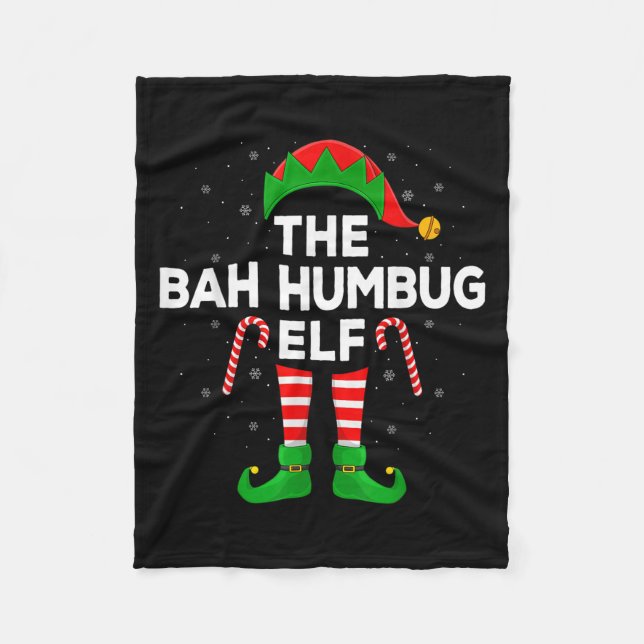 The Bah Humbug Elf Xmas Matching Family Elf Christ Fleecefilt (Framsidan)