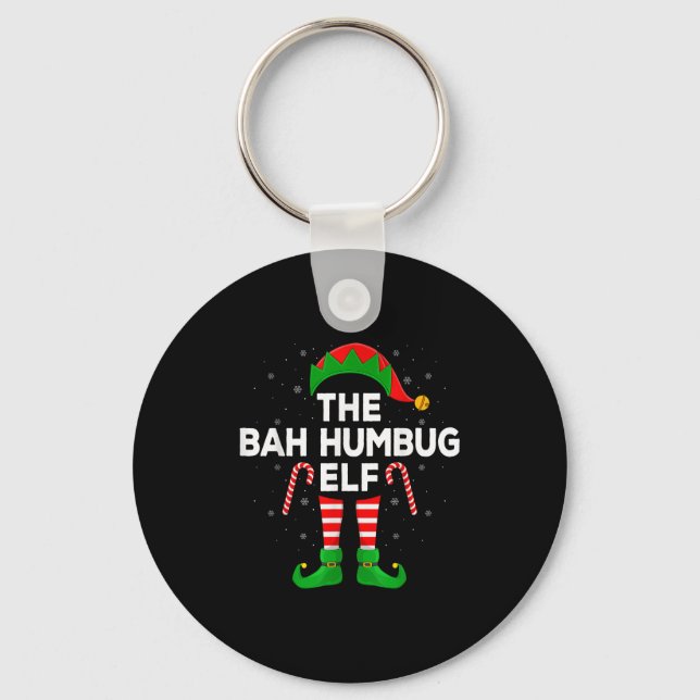The Bah Humbug Elf Xmas Matching Family Elf Christ Nyckelring (Framsida)