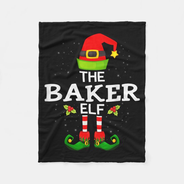 The Baker Elf Christmas Family Matching Pajama  Fleecefilt (Framsidan)