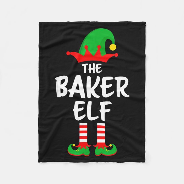 The Baker Elf Matching Family Christmas  Fleecefilt (Framsidan)