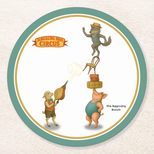 The Balancing Bunch Underlägg Papper Rund (Framsidan)