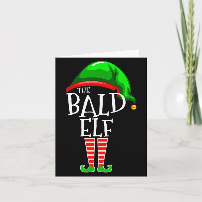 The Bald Elf Family Matching Group Christmas Gift  Kort (Framsida)