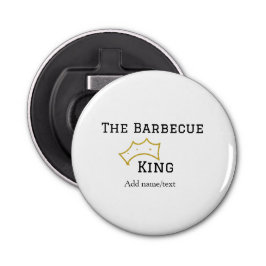 The Barbecue king crownadd name text cooking best  Flasköppnare