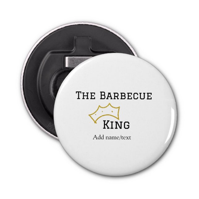 The Barbecue king crownadd name text cooking best  Flasköppnare (Framsidan)