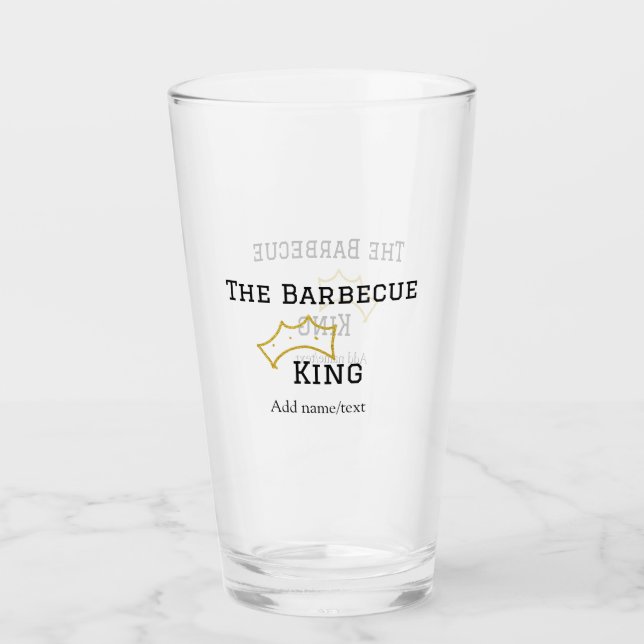 The Barbecue king crownadd name text cooking best  Glaskopp (Framsida)
