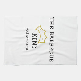 The Barbecue king crownadd name text cooking best  Kökshandduk