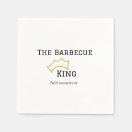 The Barbecue king crownadd name text cooking best  Pappersservett