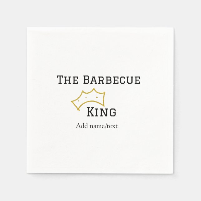 The Barbecue king crownadd name text cooking best  Pappersservett (Framsidan)