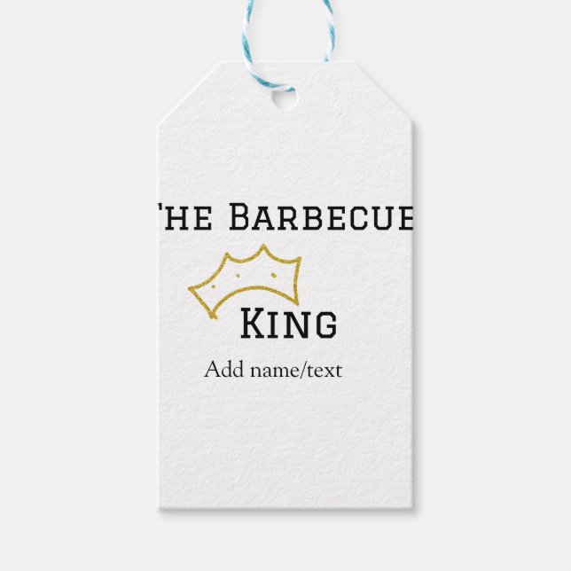 The Barbecue king crownadd name text cooking best  Presentetikett (Framsidan)