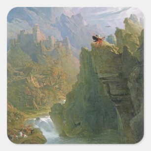 The Bard, c.1817 (olja på canvas) Fyrkantigt Klistermärke