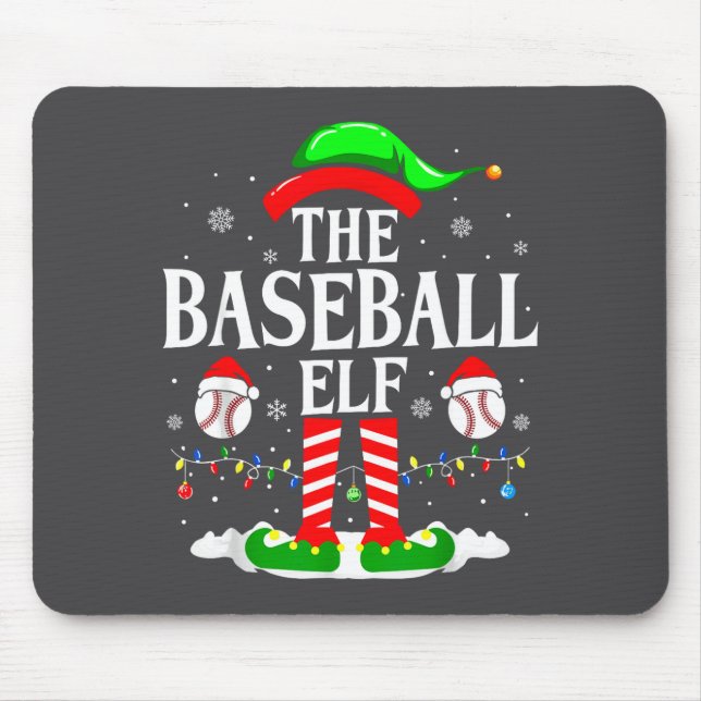 The Baseball Elf Funny Christmas Srt Lovers Xmas E Musmatta (Framsidan)