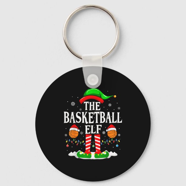 The Basketball Elf Bball Xmas Basketball Christmas Nyckelring (Framsida)