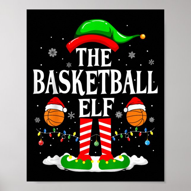 The Basketball Elf Bball Xmas Basketball Christmas Poster (Framsidan)