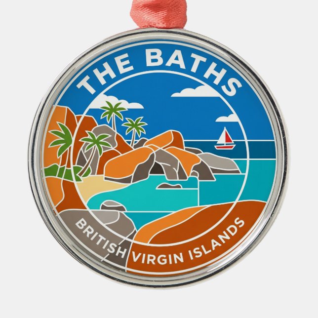 The Baths Brittiska Jungfruöarna Julgransprydnad Metall (Framsidan)