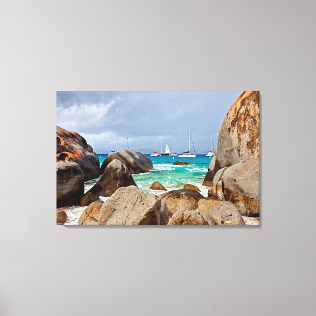 The Baths, Virgin Gorda, Brittiska Jungfruöarna Canvastryck (Framsida)